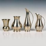 4pc Vintage Pewter Vases and Pitchers