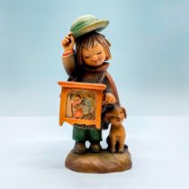 Anri Italy Wood Carved Figurine, The Hurdy Gurdy