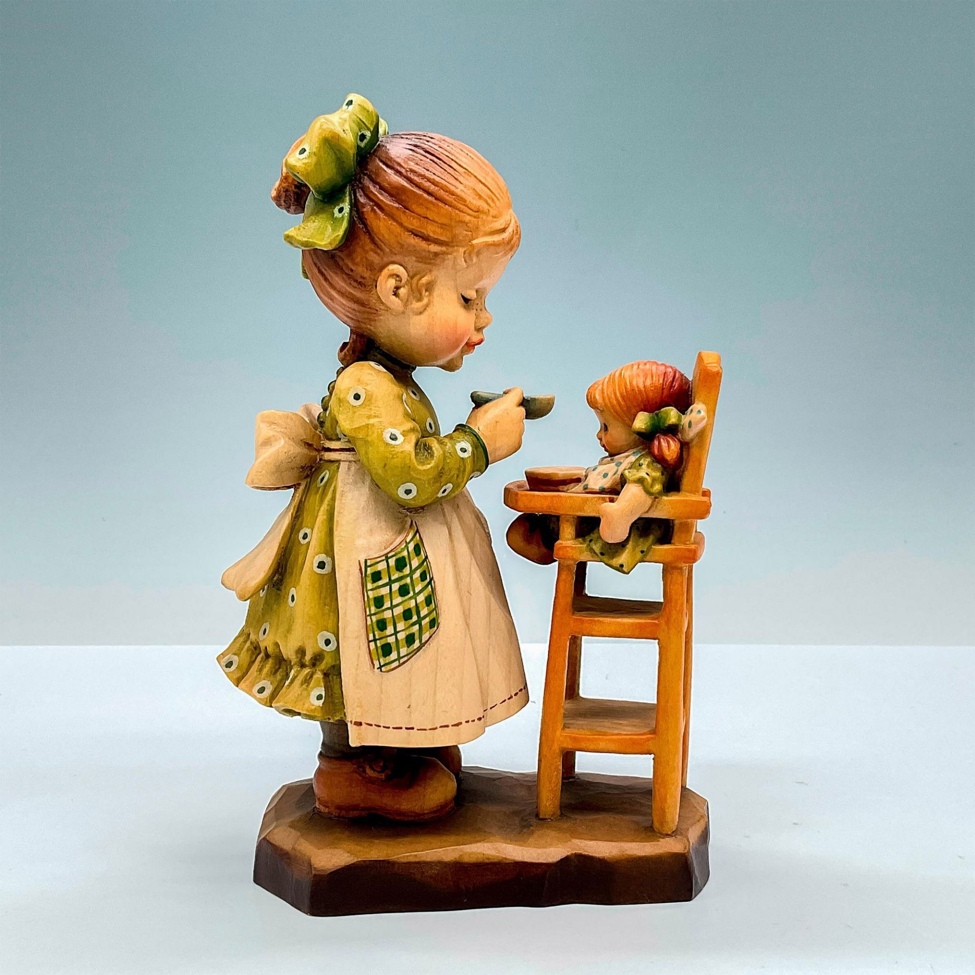 Anri Italy Wood Carved Figurine, A Loving Spoonful - Image 2 of 3