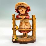 Anri Italy Wood Carved Figurine, A Penny For Your Thoughts