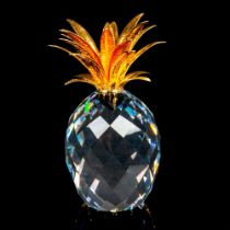 Large Pineapple With Gold - Swarovski Crystal Figurine