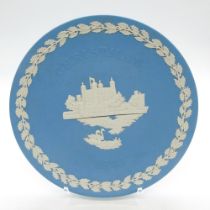 Vintage Wedgwood Blue Jasperware Plate, Tower of London