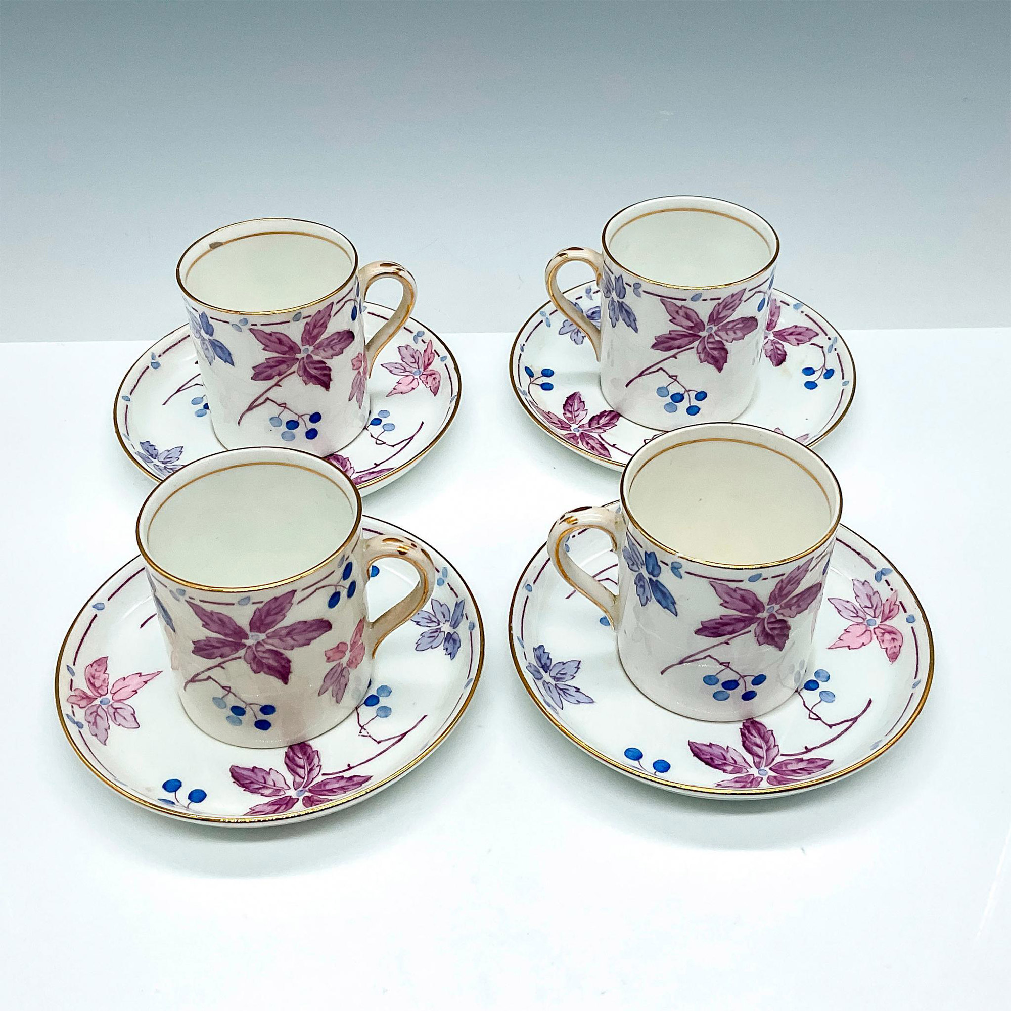 8pc Foley China Demitasse Cups and Saucers
