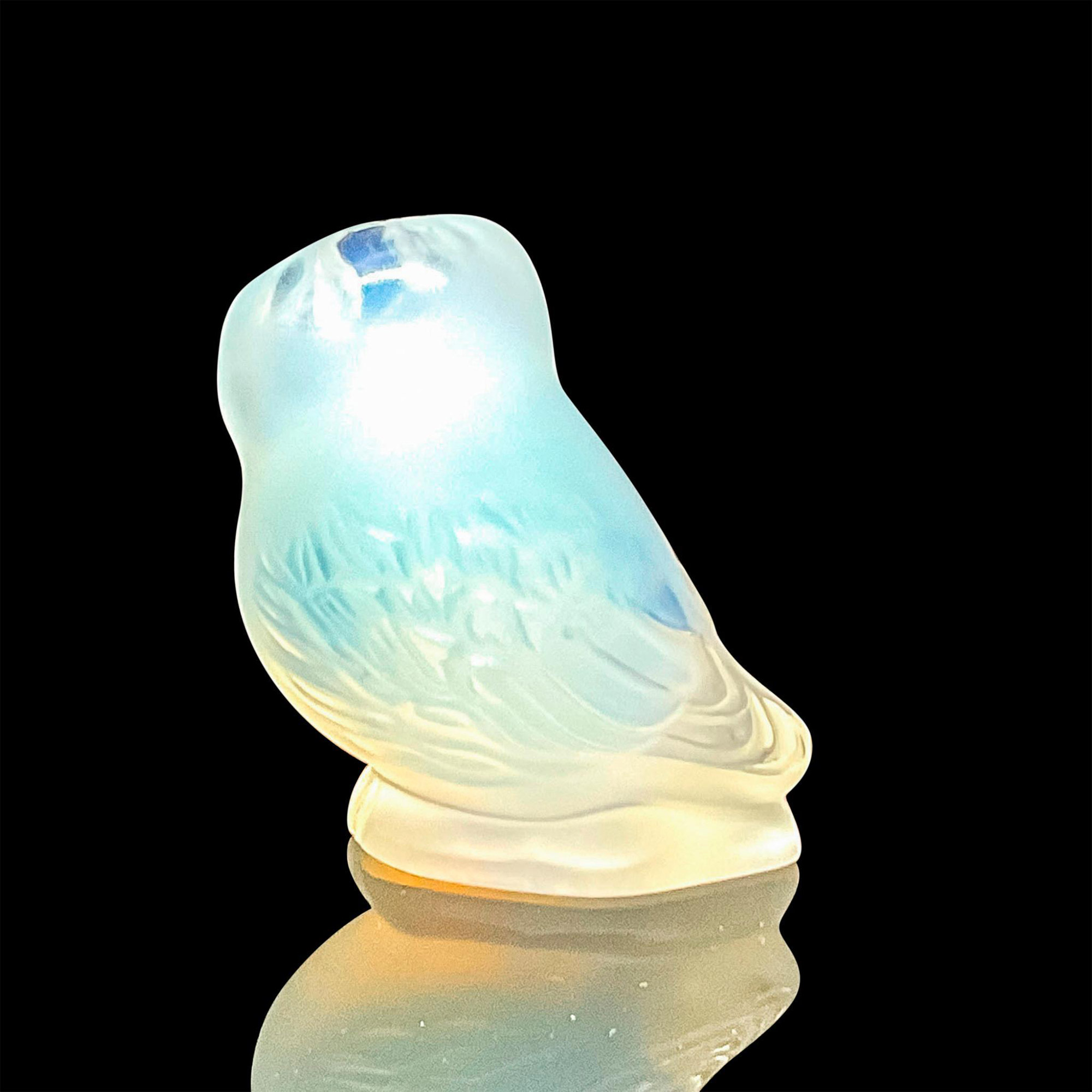 Lalique Crystal Opalescent Figurine, Nyctal Owl - Bild 2 aus 3