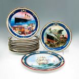 12pc Bradford Exchange Porcelain Plates, Great Sailing Ships