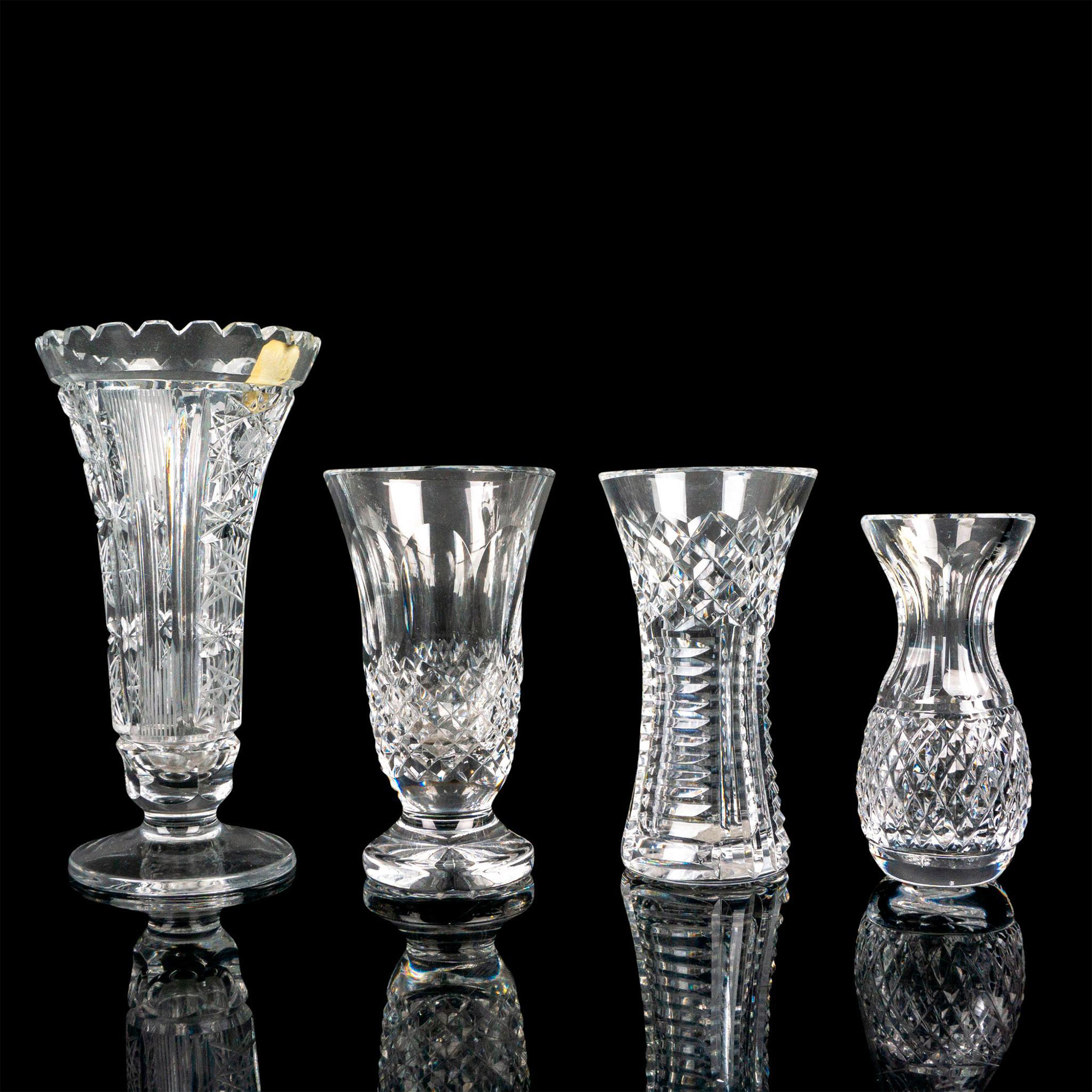 4pc Assorted Crystal Vases
