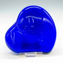 Tiffany & Co. Cobalt Blue Glass Heart Paperweight