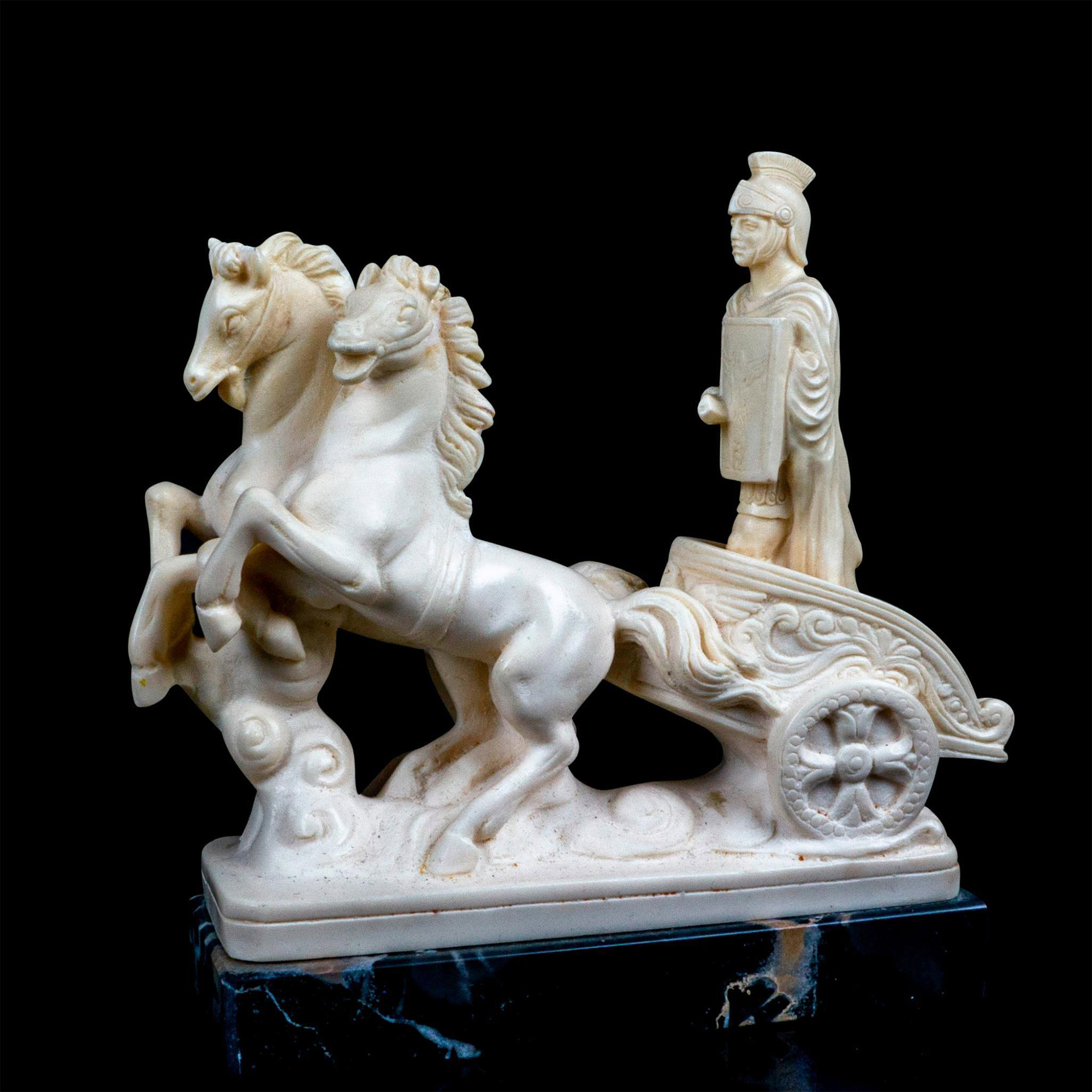 Vintage Resin Figurine, Roman Warrior Chariot - Image 4 of 6