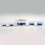 5pc Vinranka by Gefle Porcelain Teacups/Saucers Flow Blue