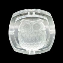 Vintage Cristal D'arques Owl Ashtray