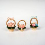 3pc Capodimonte Miniature Flower Basket Figurines
