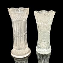2pc Vintage Glass Vases