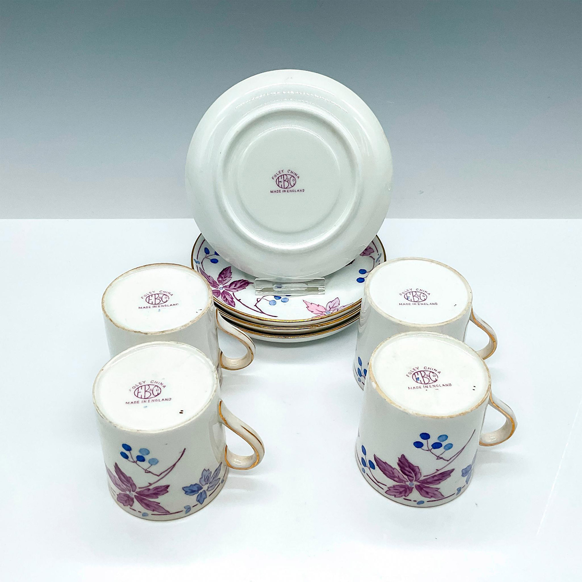8pc Foley China Demitasse Cups and Saucers - Image 3 of 3