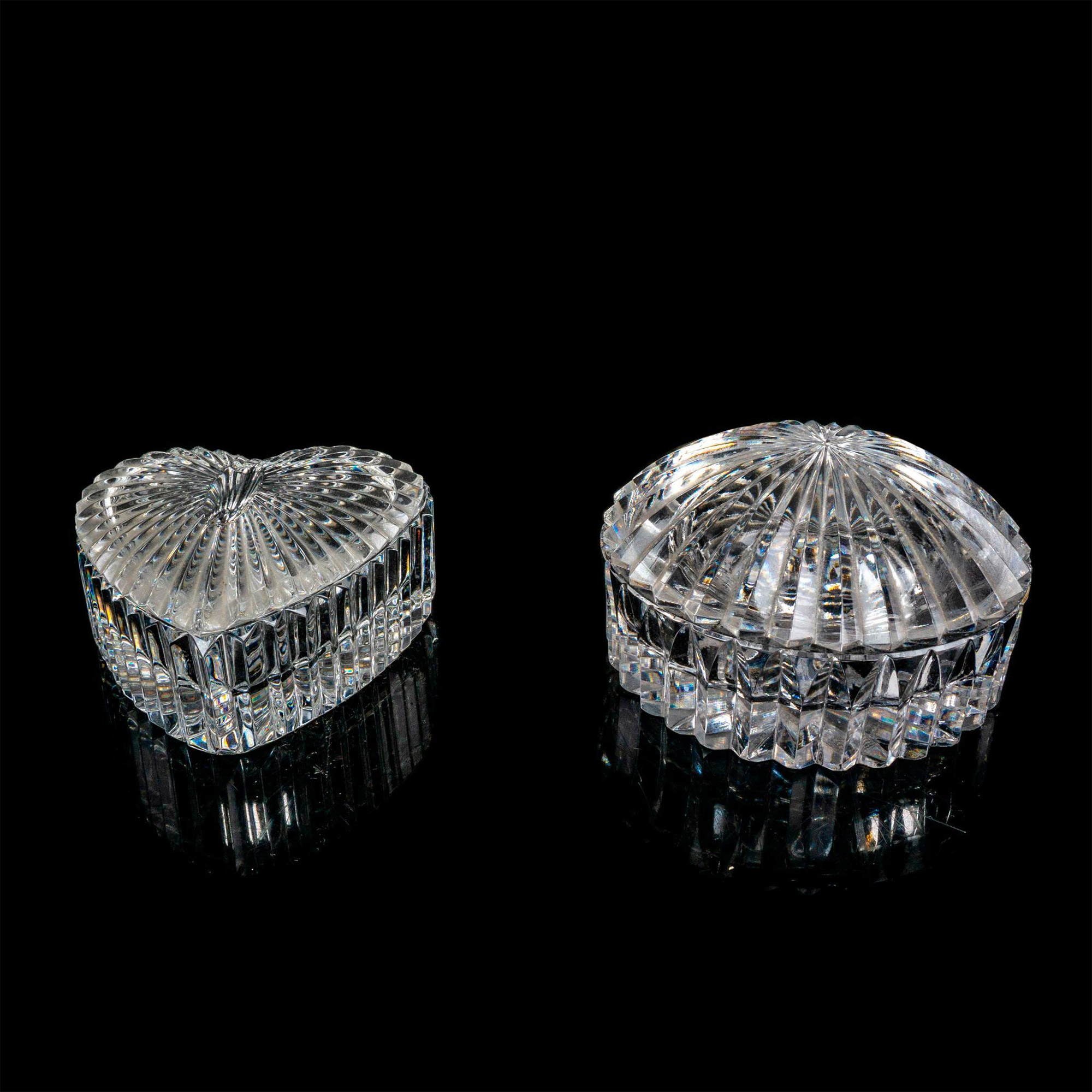 2pc Waterford Cut Crystal Vanity Boxes