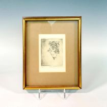 George G. Freisinger Ink Etching of Young Leopard, Signed