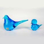 2pc Glass Paperweights, Birds