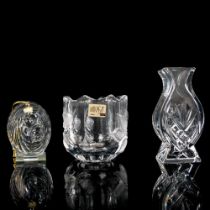 3pc Vintage Waterford and Mikasa Crystal Decor