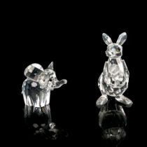 2pc Swarovski Silver Crystal Figurines
