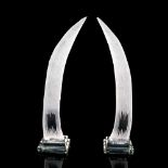 Pair of Hivo Van Teal Lucite Tusk Sculptures