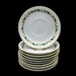 9pc Noritake Bone China Saucers, Magnolia Pattern