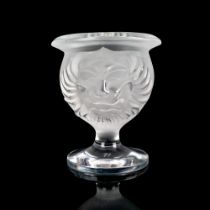 Lalique Crystal Candleholder, Tete De Lion