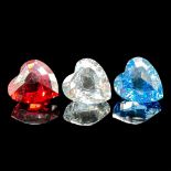 3pc Swarovski Crystal Figurine Hearts Red, White, and Blue
