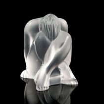 Lalique Crystal Nude Figurine, Nu Reve Seated