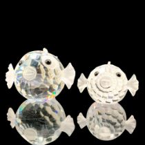 2pc Swarovski Crystal Figurines, Blowfish 010013 and 012724