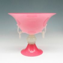 Steuben Rosaline and Alabaster Compote Bowl