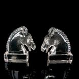 Pair of Heisey Glass Horse Head Bookends