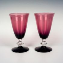 2pc Purple Wine Glasses