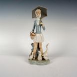 Girl With Umbrella And Geese 1004510 - Lladro Porcelain Figurine