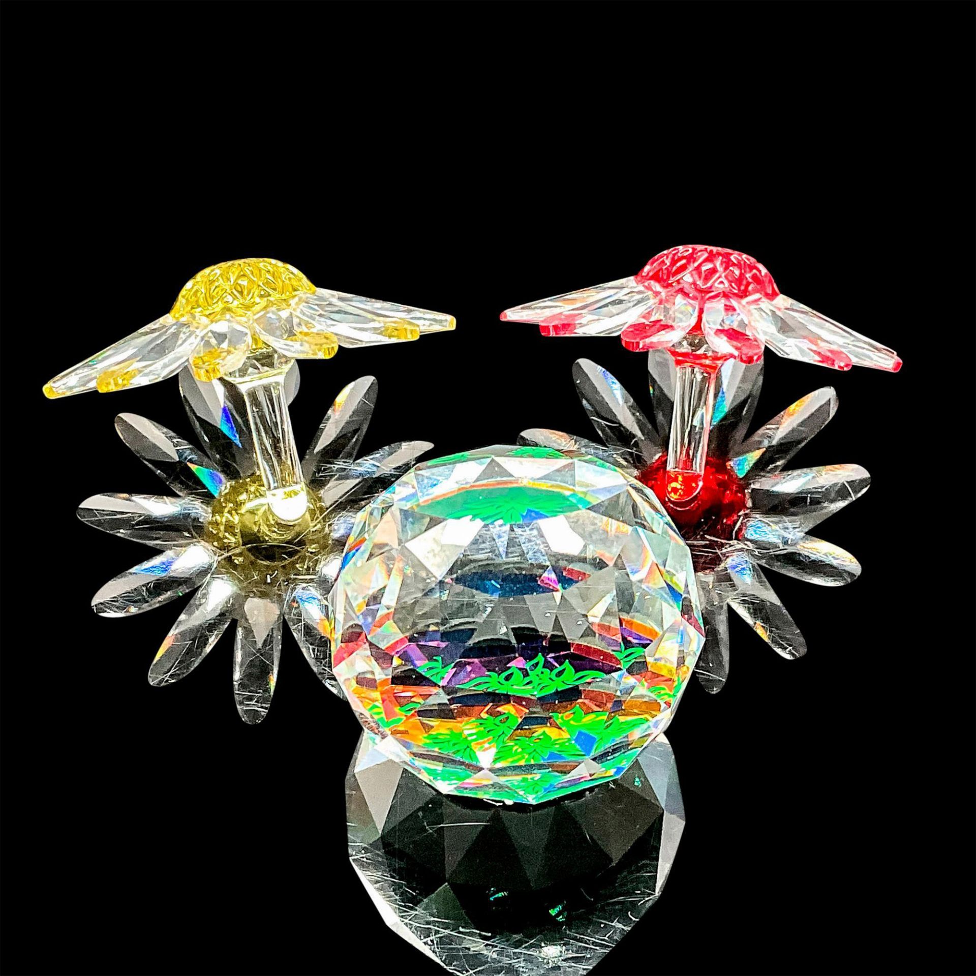3pc Swarovski Crystal Figurines, Flowers and Paperweight - Image 2 of 3