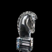 Steuben Crystal Paperweight, Trojan Horse Head