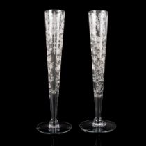 2pc Cambridge Rose Point Flute Glasses