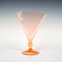 Steuben Glass Fan Vase, Pink Frederick Carter