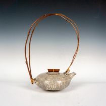 Mid Century Raku Ware Pottery Teapot, Signed