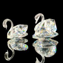 Pair of Swarovski Crystal Figurines, Swans 010005 and 010006