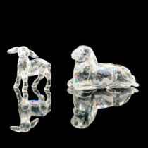 2pc Swarovski Crystal Figurines, Sheep 631437 & Lamb 651875