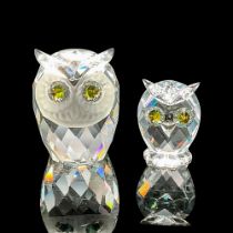 Pair of Swarovski Crystal Figurine, Small Owl and Mini