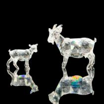 2pc Swarovski Crystal Figurines, Goat 897351 and Kid 894593