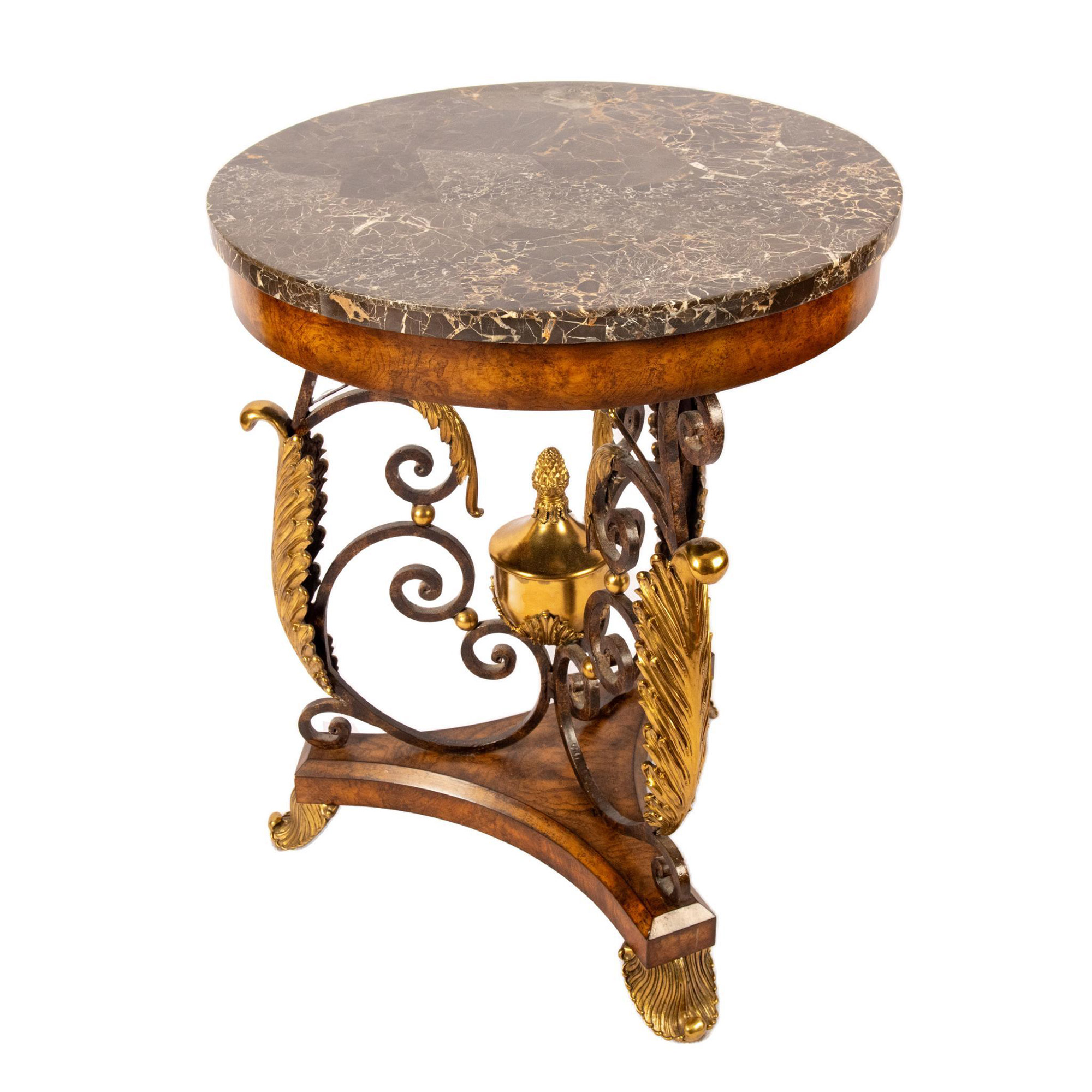Maitland Smith Marble Top Round Side Table - Image 3 of 5