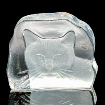 Crystal Paperweight Cat Face Hollow Face Optical Illusion