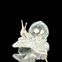Swarovski Crystal Figurine, Snail on Vine Leaf
