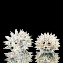 2pc Swarovski Crystal Figurines, Hedgehogs 013989 and 013265