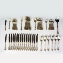 88pc Wallace Sterling Silver Flatware Set, Grande Baroque