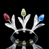 4pc Swarovski Crystal Figurines, Tulips with Stand