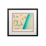 Geometric Abstraction Soft Color Shades Floating Squares