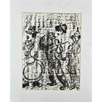 Chagall (1887-1985) Lithograph, The Wandering Musicians M. 396 Portfolio: Lithographs Book II