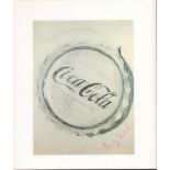Andy Warhol, Black & White Book Plate, Coca Cola, Signed